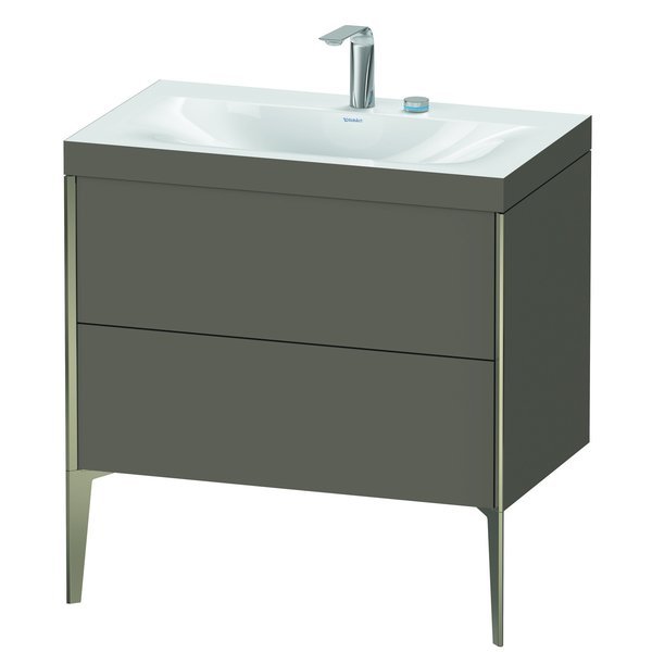 Xviu C-Bonded Set Floorstanding Flannel Gray Satin Matt, Duravit, Mfr#: XV4710EB190C